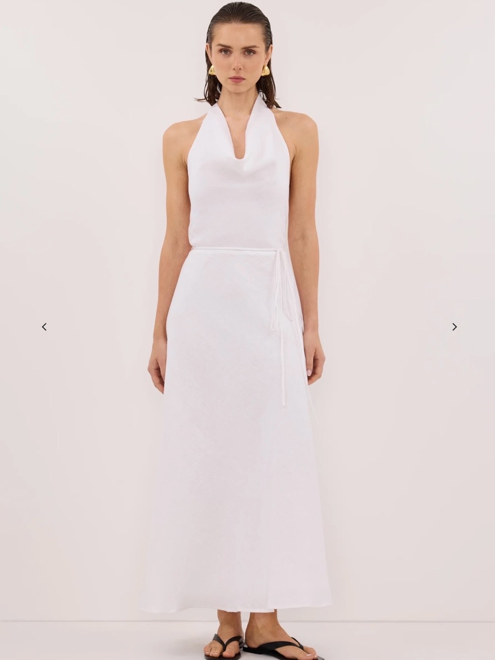 Dissh White Halter Maxi Dress
